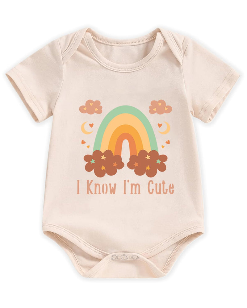 Honeypawpaw Newborn Infant Baby Boys Girls Bodysuit, Lap Shoulder Snap Closure Romper Reveal, Soft Cotton Announcement Gift-19