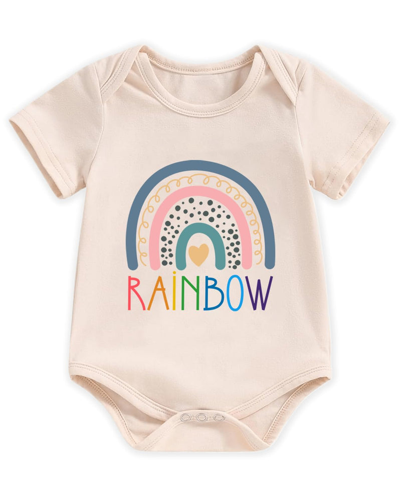 Honeypawpaw Newborn Infant Baby Boys Girls Bodysuit, Lap Shoulder Snap Closure Romper Reveal, Soft Cotton Announcement Gift