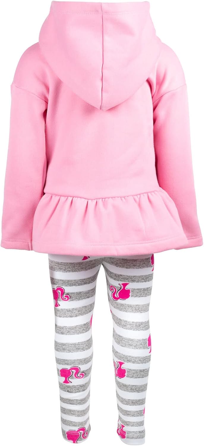 Barbie Girls Fleece Hoodie and Leggings Outfit Set Toddler to Big Kid Sizes (2T - 18-20)