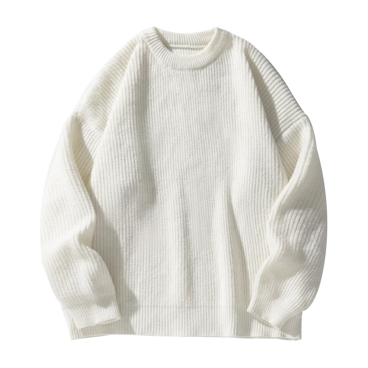 Mens Oversized Sweater Unisex Crewneck Cable Knit Sweater Pullover Aesthetic Streetwear Casual Sweaters Jumper-7