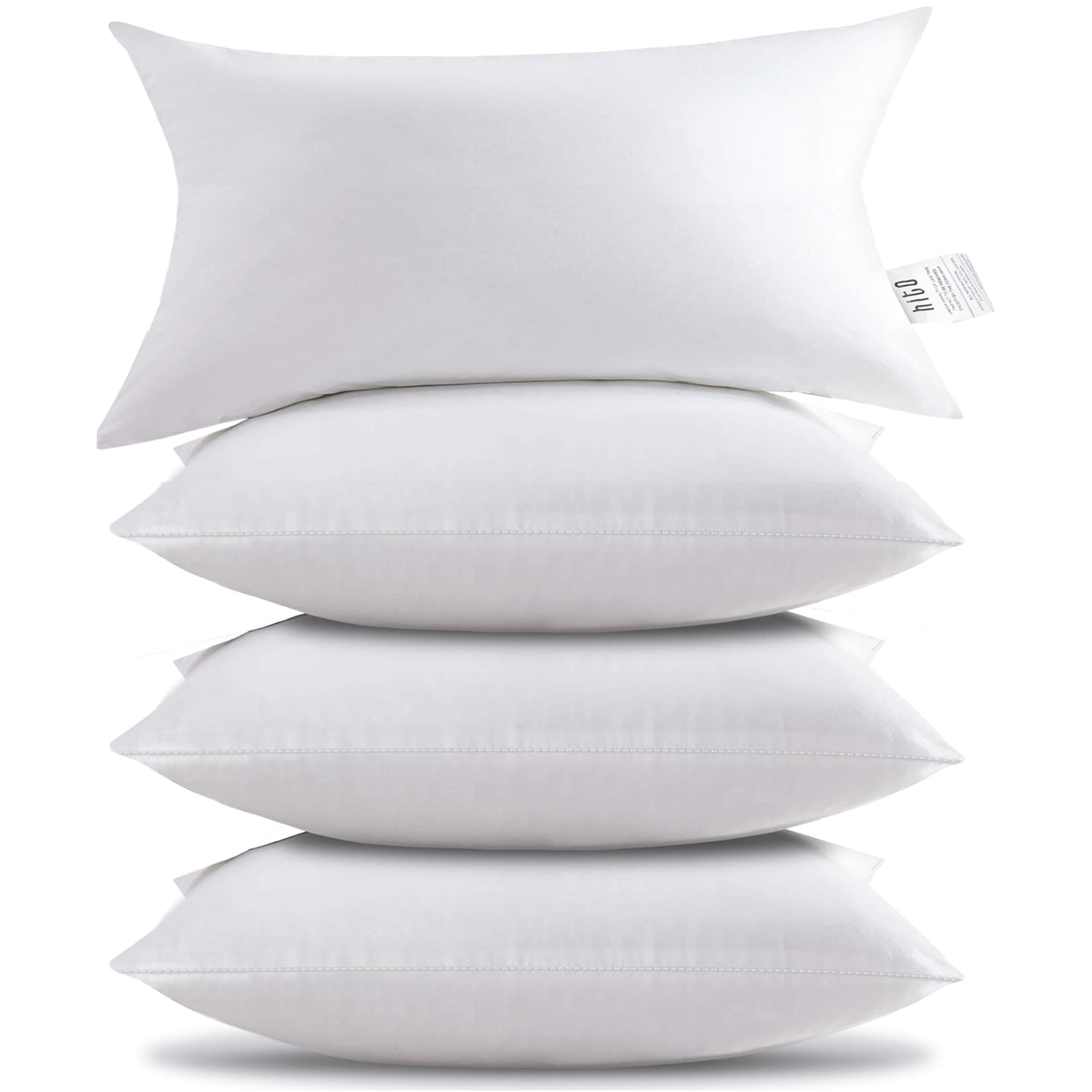 HITO 12x20 Pillow Inserts (Set of 2)- 100% Cotton Covering Down Alternative Throw Pillows White for Couch Bed Sofa