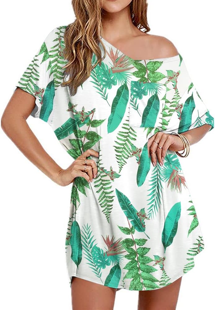 Ekouaer Womens Tshirt Nightgown Cotton V Neck Sleepshirts Comfy Casual Nightshirt for Women-67