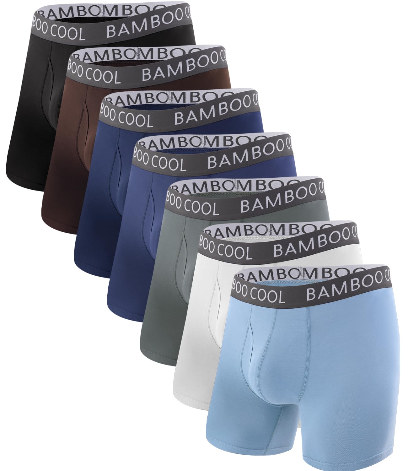 BAMBOO COOL Men's Ultra ComfortSoft Underwear, Moisture Wicking & Breathable No Ride Up Boxer Briefs with Fly, Multipack-66