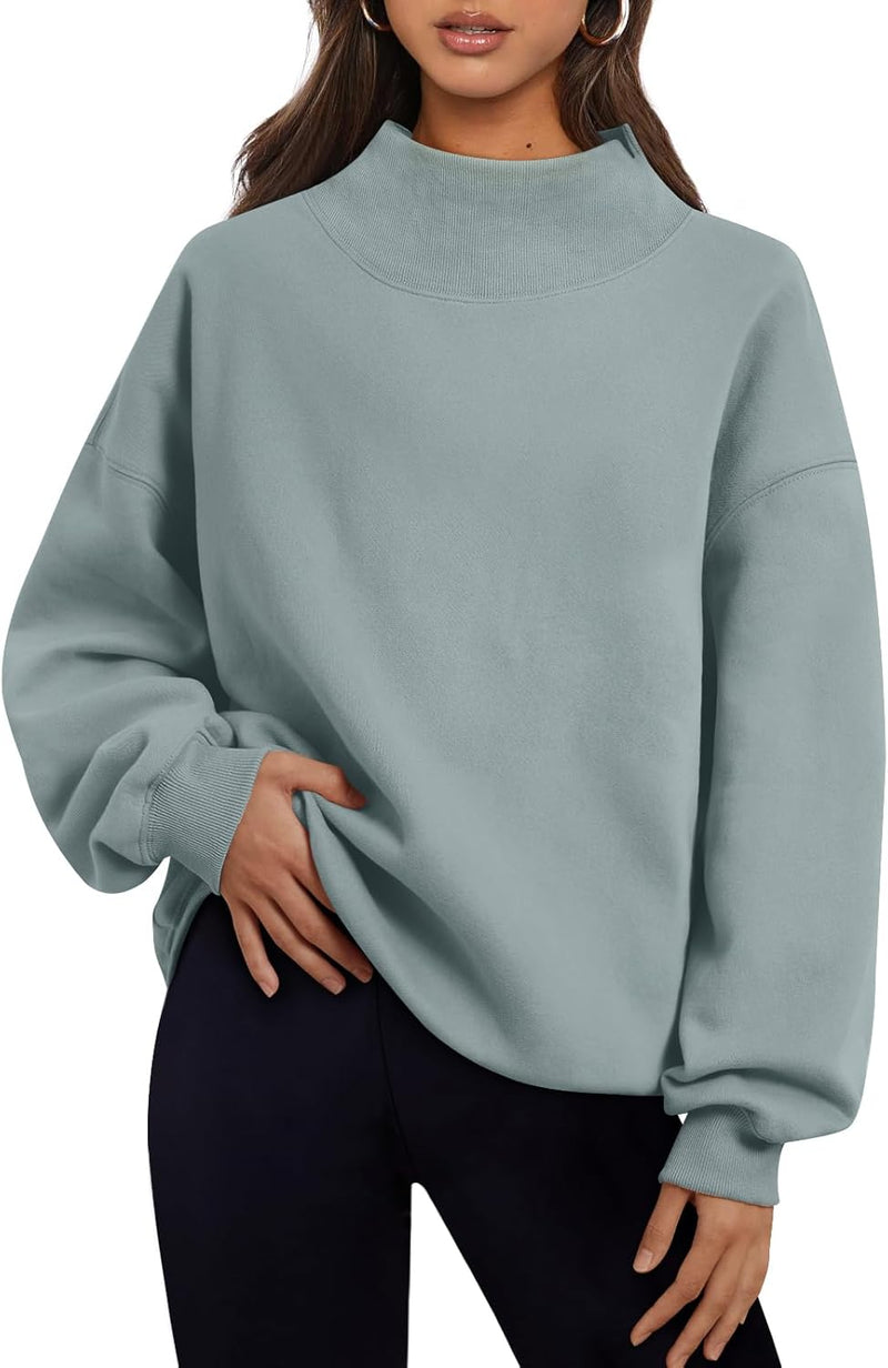 Trendy Queen Womens Oversized Sweatshirts Turtleneck Pullover Long Sleeve Hoodies Tops Fall Fashion Outfits 2026 Clothes-63