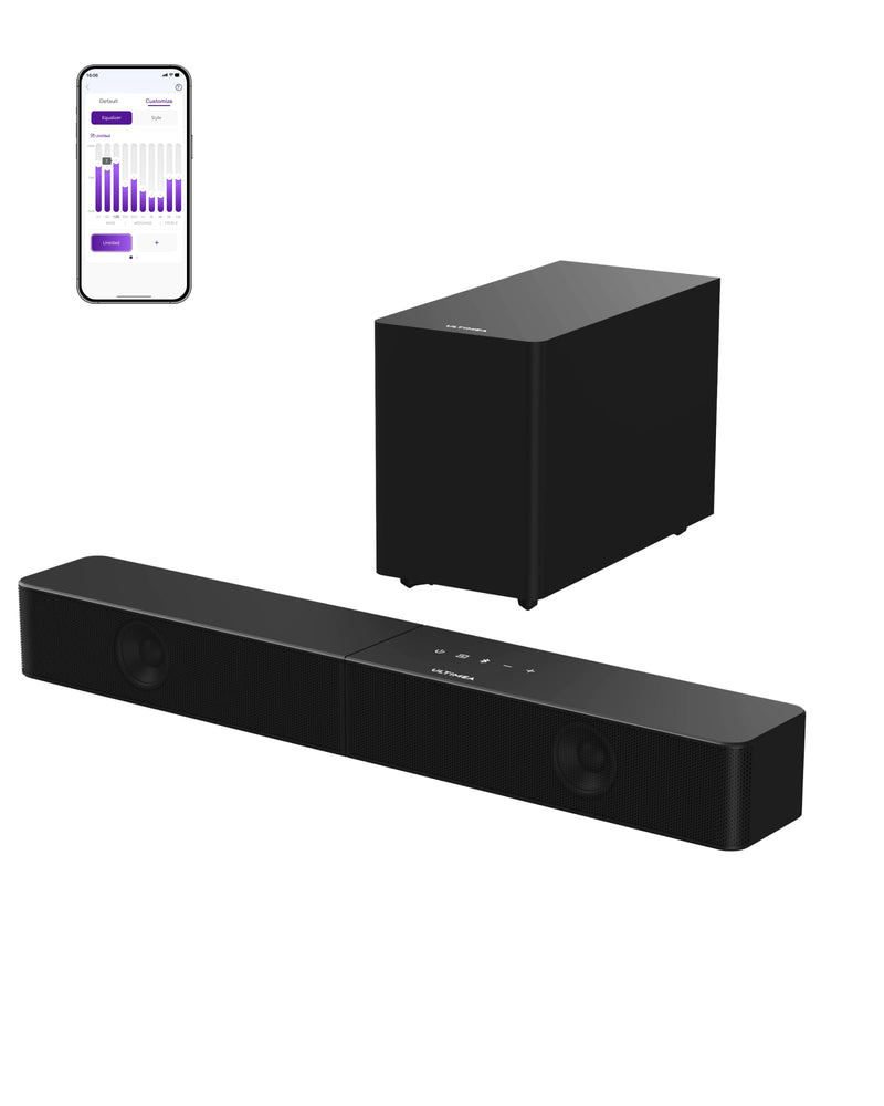 ULTIMEA 5.1CH Surround Sound Bar with Subwoofer, Dolby Atmos, VoiceMX, BassMX, APP, 300W Soundbar for Smart TV, Home Theater Surround Sound System for TV, BT 5.4, Poseidon M60 (2025 Model)