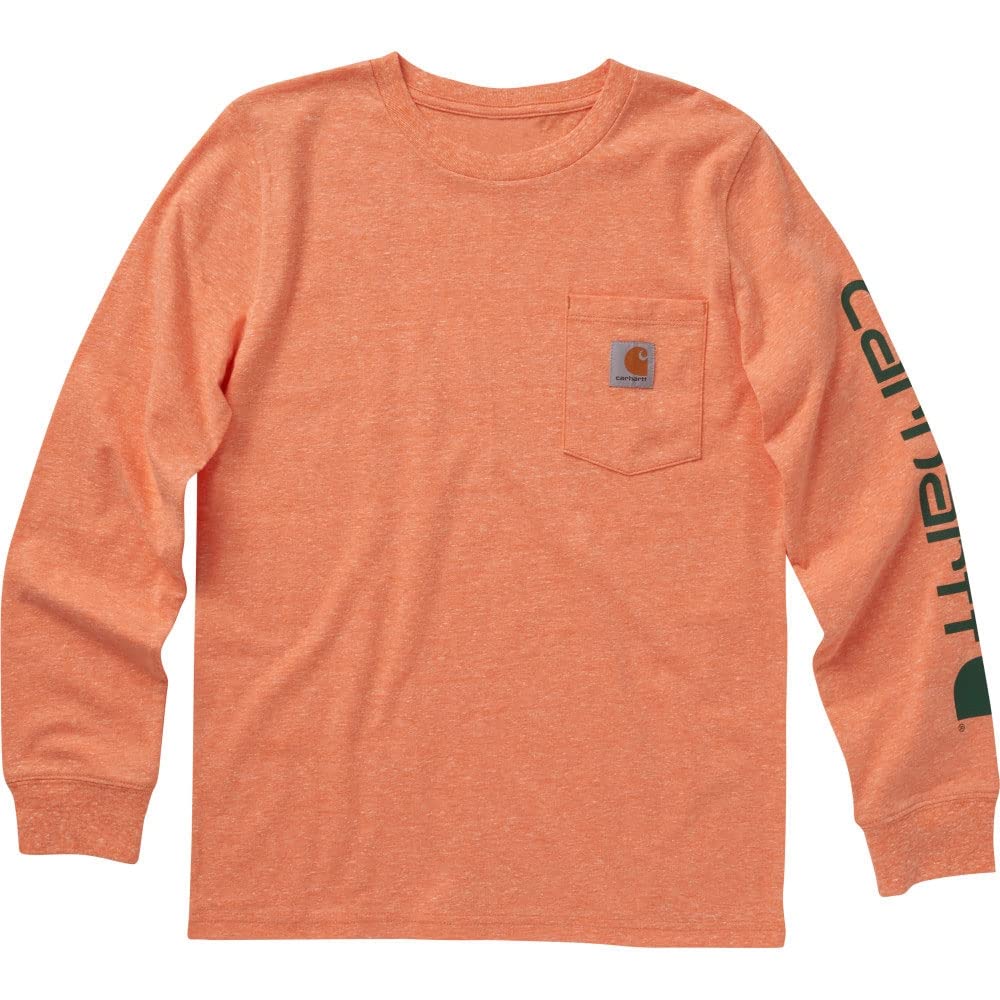 Carhartt Boys' Long-Sleeve Logo Sleeve Pocket T-Shirt