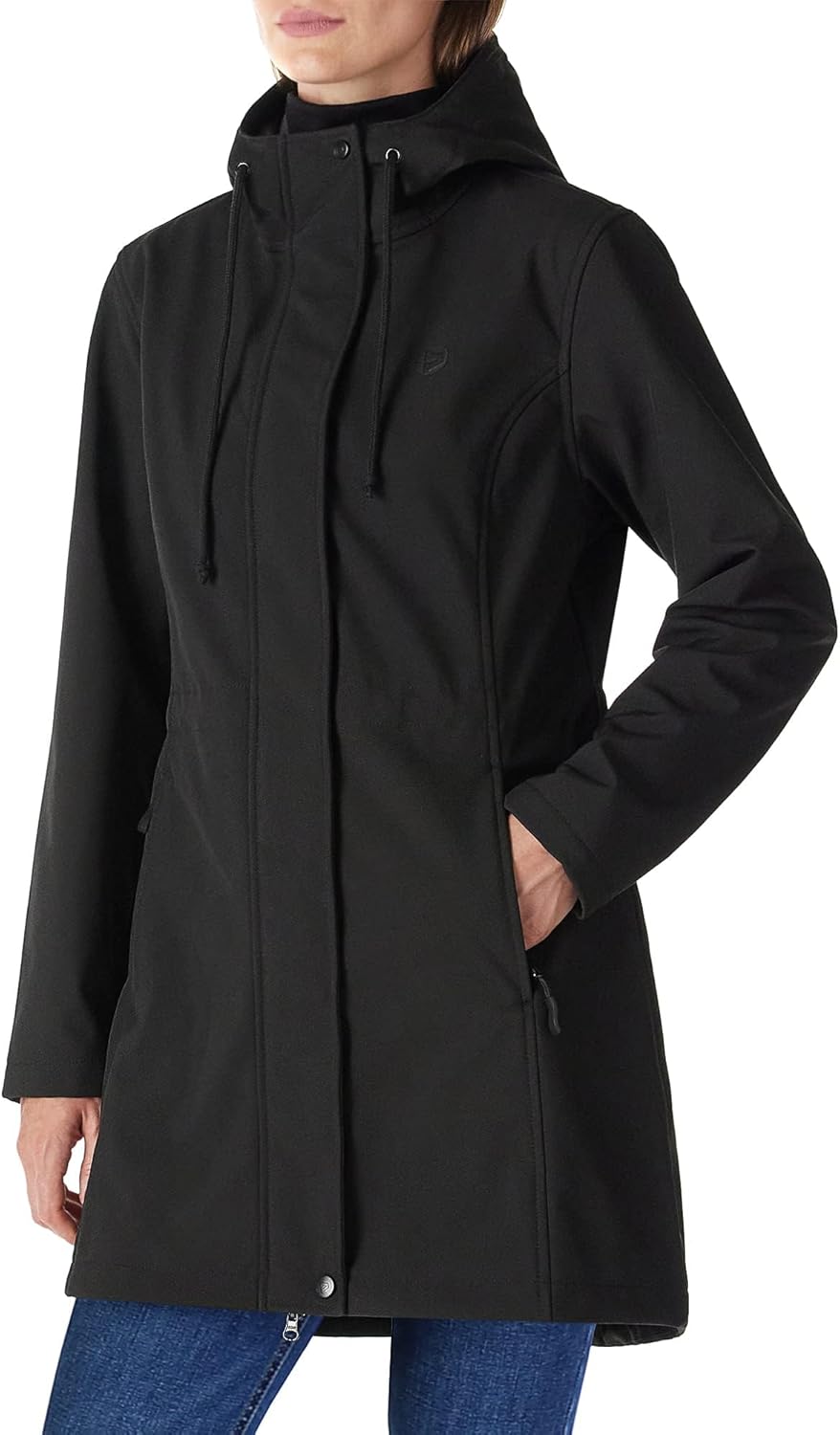 Outdoor Ventures Women's Lightweight Waterproof Fleece Lined Hooded Softshell Rain Jacket, Warm Windbreaker Long Coat-31