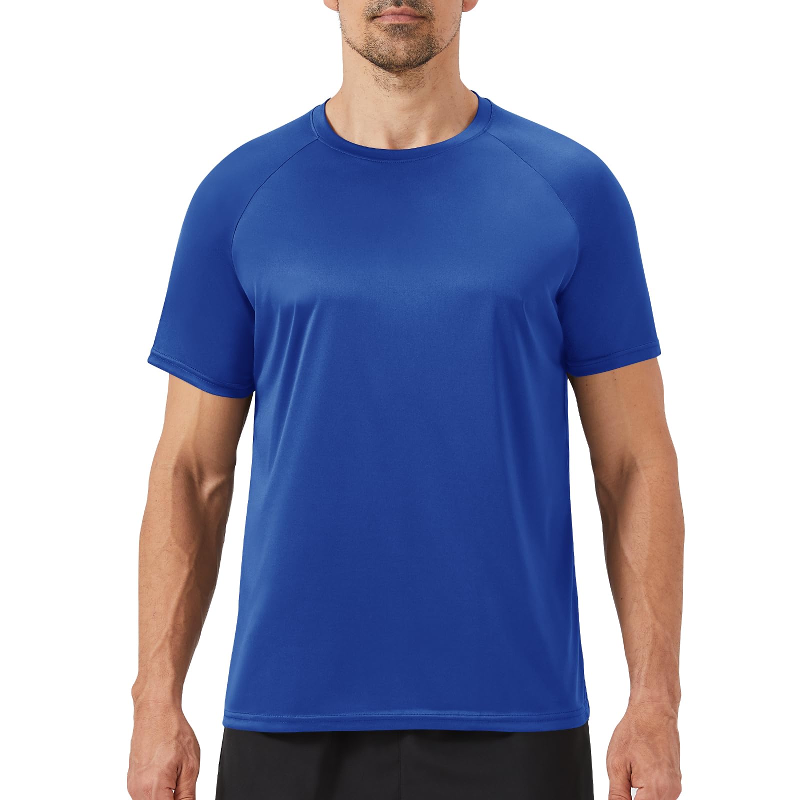 Workout Mens Shirts - Casual Black Quick Dry Moisture Wicking T-Shirts Crew Neck Short Sleeve for Gym Athletic Running