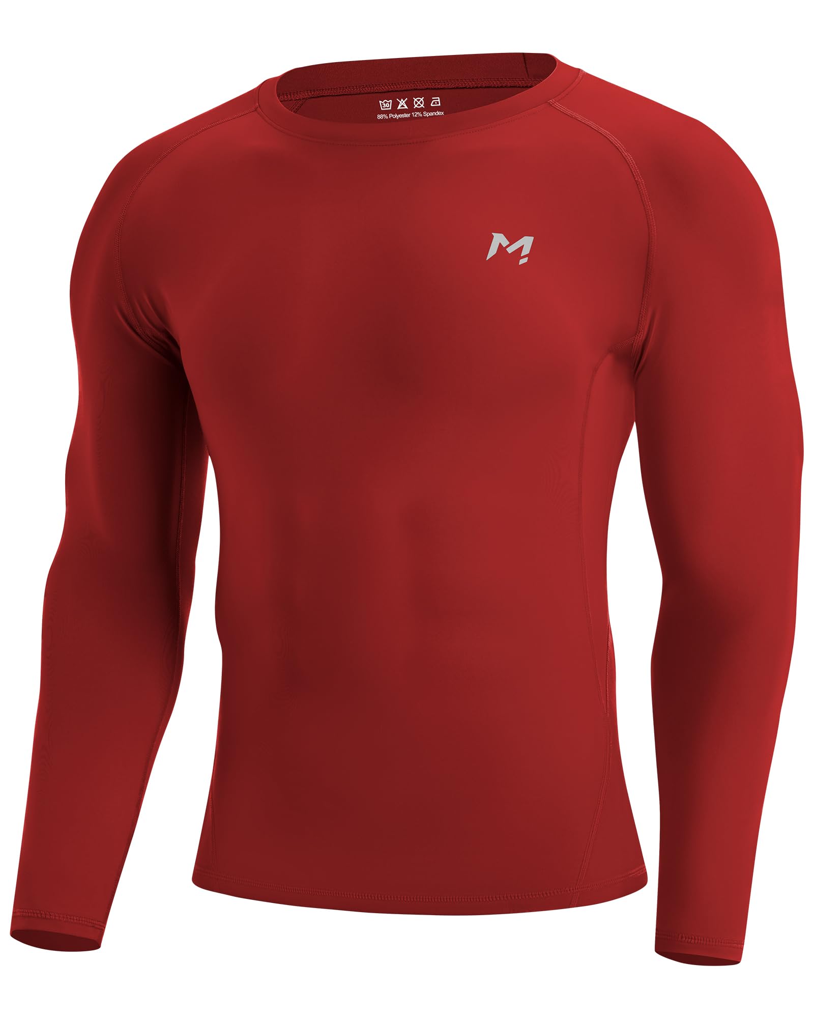 Moozava Mens Compression Shirt Long Sleeve Quick Dry Athletic Workout Gym T-Shirt SPF Running Top Sport Undershirt Base Layer-37