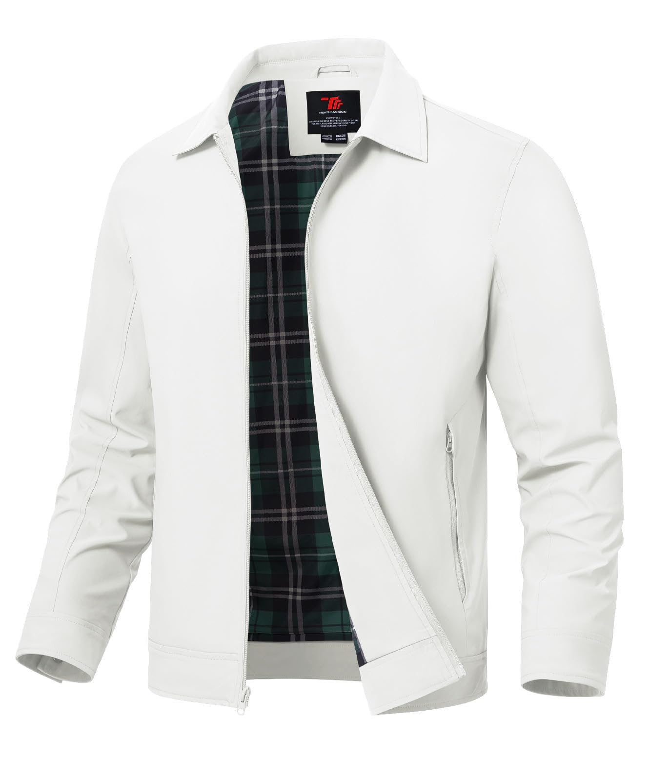 TBMPOY Mens Lightweight Jackets Light Windbreaker Full Zip Casual Work Jacket Golf Business Fall Track Coat with Pockets-94