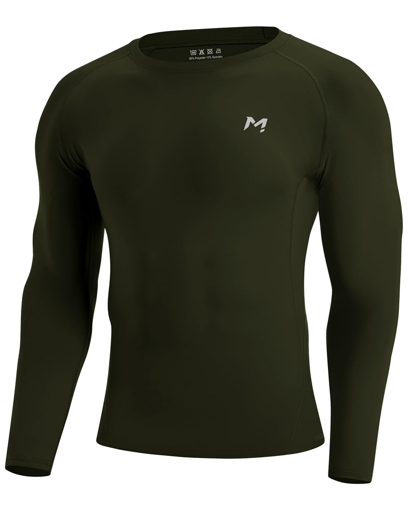 Moozava Mens Compression Shirt Long Sleeve Quick Dry Athletic Workout Gym T-Shirt SPF Running Top Sport Undershirt Base Layer-3