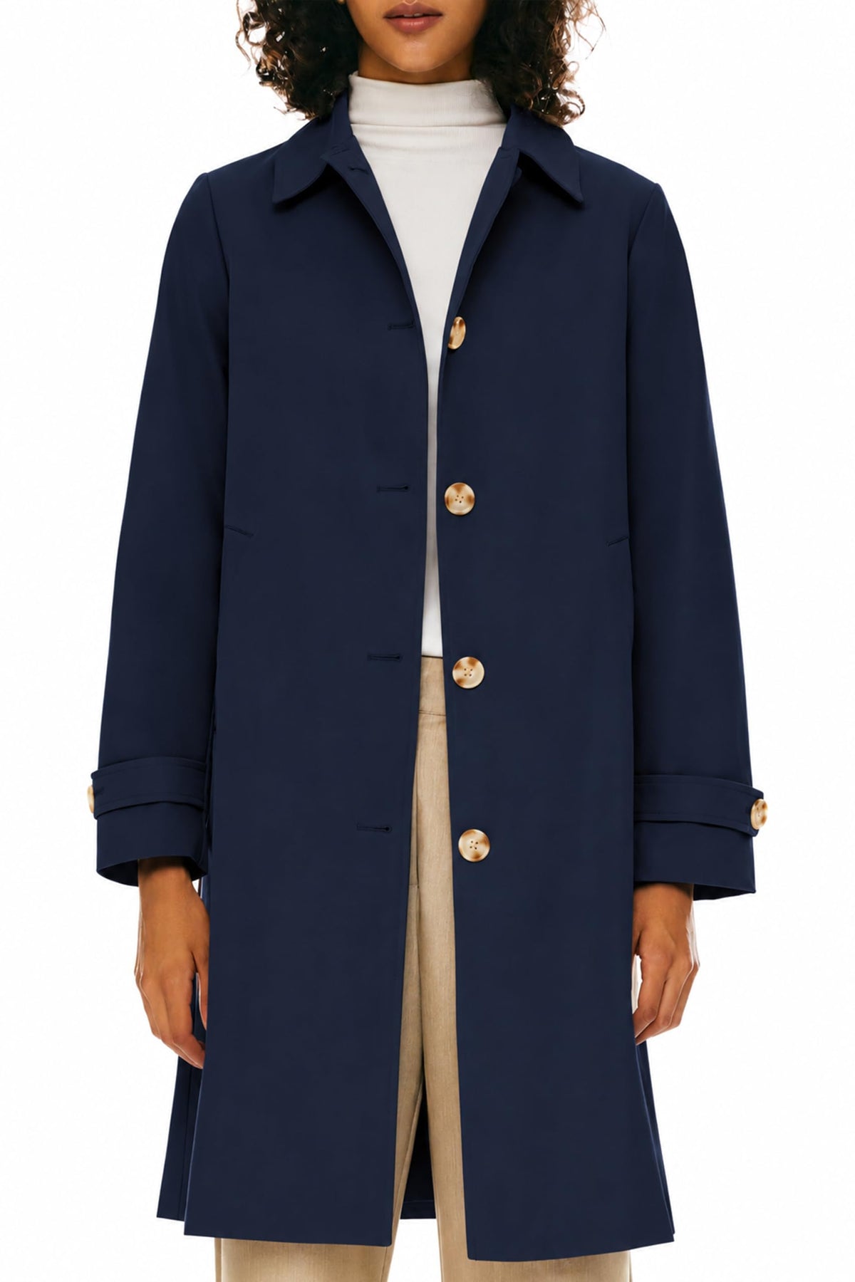 Orolay Women's Single Breasted Trench Coat Mid-Long Classic Lapel