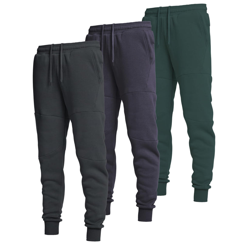 Ultra Performance 3 Pack Fleece Active Tech Joggers for Men, Mens Sweatpants with Zipper Pockets-41