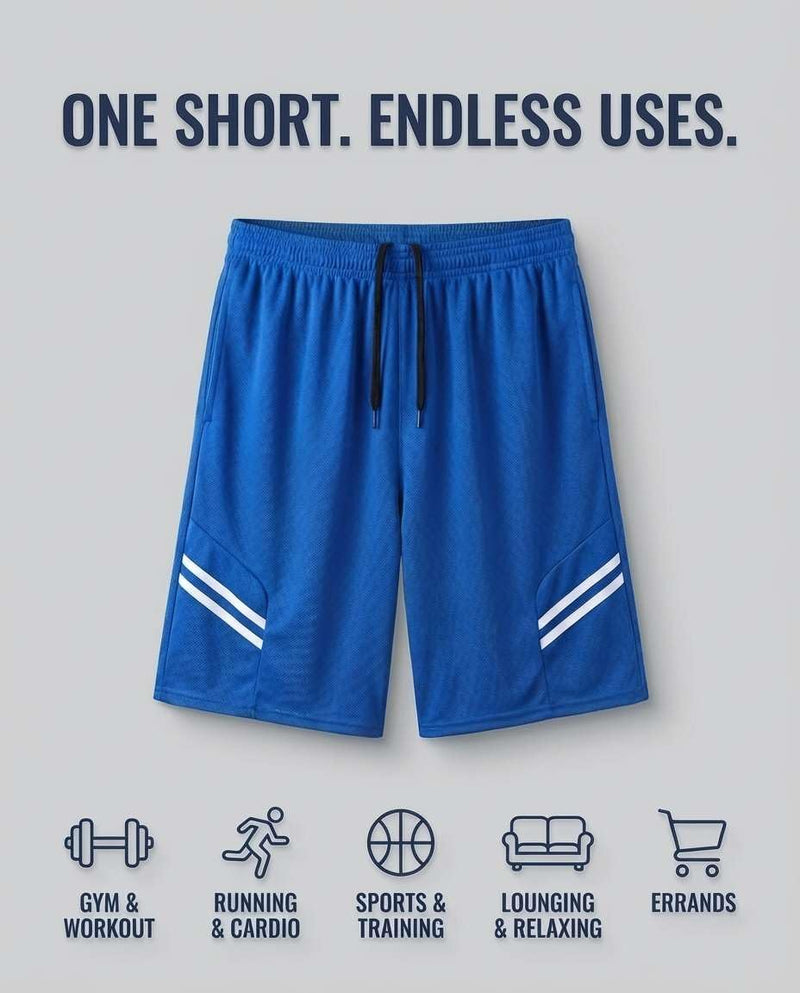 Real Essentials 5 Pack: Men’s 9" Mesh Shorts – Athletic Gym, Workout, Basketball, Running, Casual Lounge Activewear Pockets