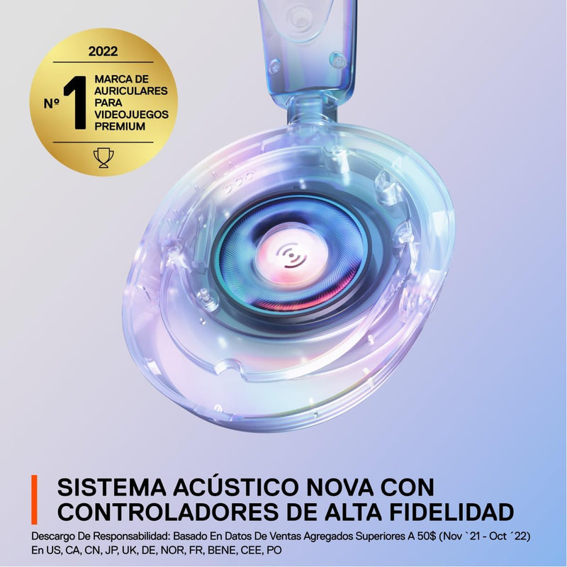 SteelSeries Arctis Nova 1P Multi-System Gaming Headset — Hi-Fi Drivers — 360° Spatial Audio — Comfort Design — Durable — Lightweight — Noise-Cancelling Mic — PS5/PS4, PC, Xbox, Switch - White