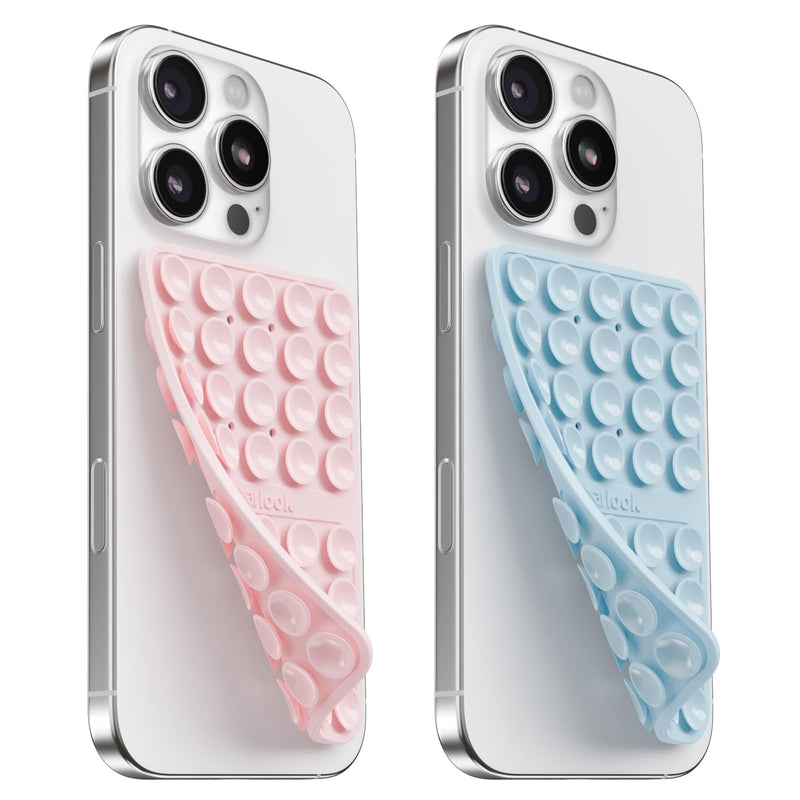 Klearlook Silicone Suction Cup Phone Case Mount Double Sided, Sticky Phone Grip with Higher Suction Power for Cell Phone, Hands-Free Phone Accessories Holder for Selfies and Videos, Transparent