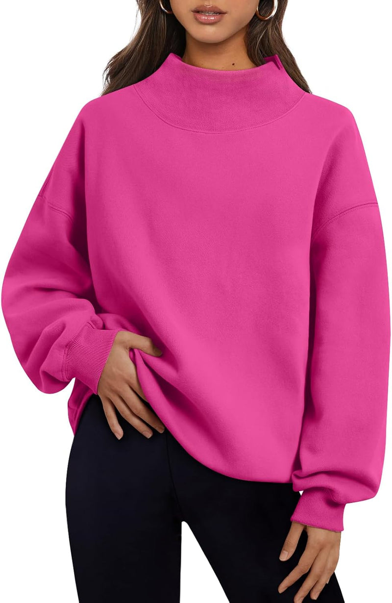 Trendy Queen Womens Oversized Sweatshirts Turtleneck Pullover Long Sleeve Hoodies Tops Fall Fashion Outfits 2026 Clothes-25