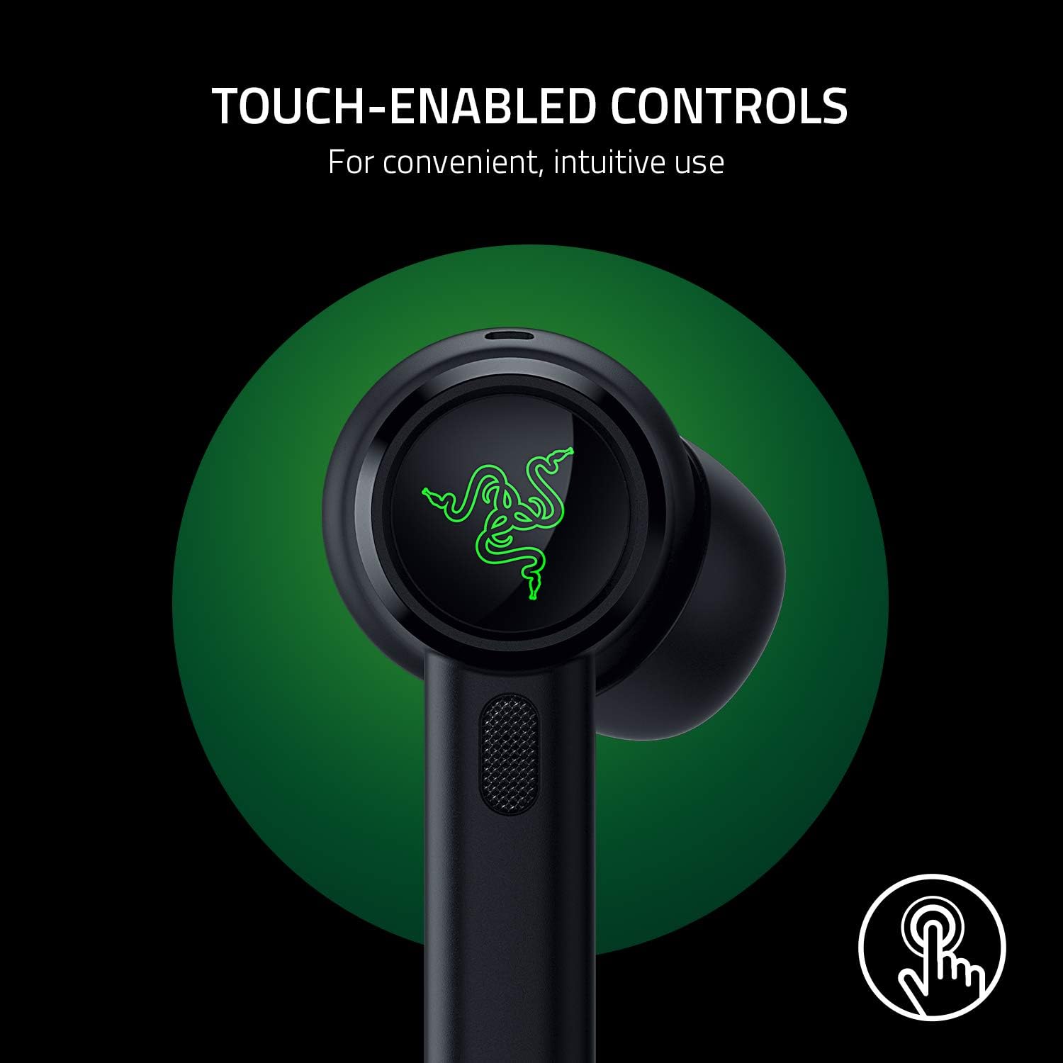 Razer Hammerhead True Wireless Pro Bluetooth Gaming Earbuds: THX Certified - Advanced Hybrid Active Noise Cancellation - 60ms Low-Latency - Touch Enabled - <20 Hr Battery Life - Classic Black