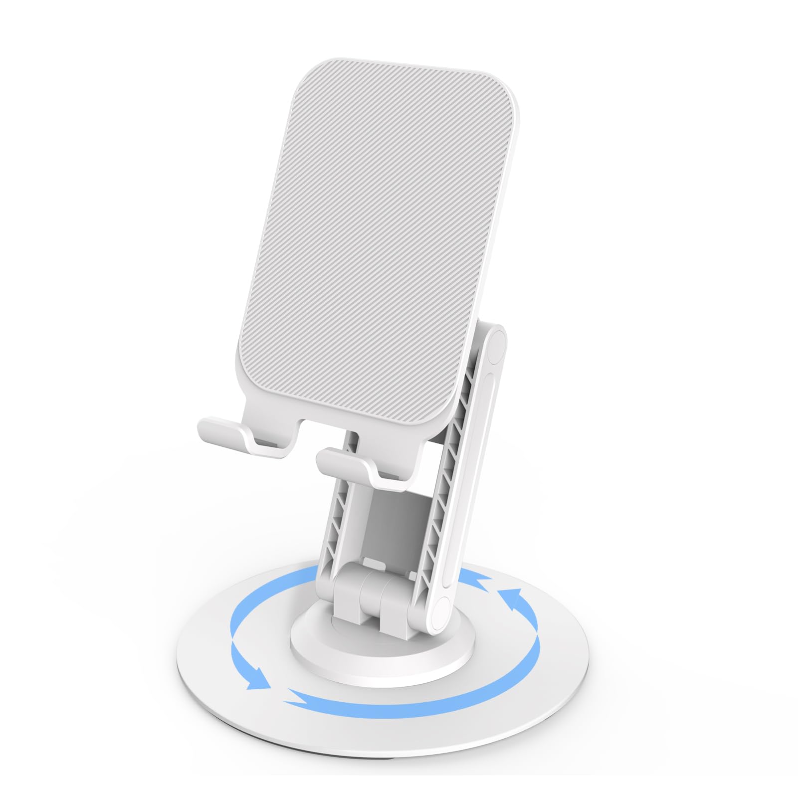 360°Rotating Phone Holder for Desk, Portable & Foldable Cell Phone Stand for Office & Kitchen, Adjustable Tablet Stand for All Mobile Phones, iPhone, iPad, Nintendo Switch (Metal Purple)