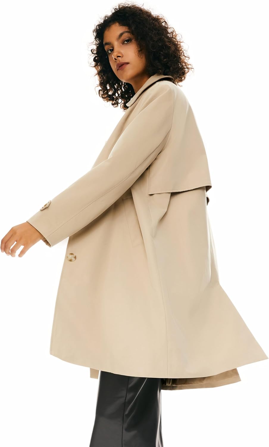 Orolay Women's Single Breasted Trench Coat Mid-Long Classic Lapel