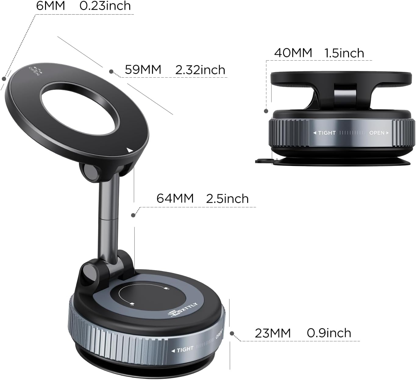 Vacuum Magnetic Phone Holders for Your Car 2026 Suction Cup Phone Mount with Washable Nano Gel Pads 360° Adjustable Phone Mount,Travel Gifts, Car Phone Holder for Smartphone Car/Gym/Mirror