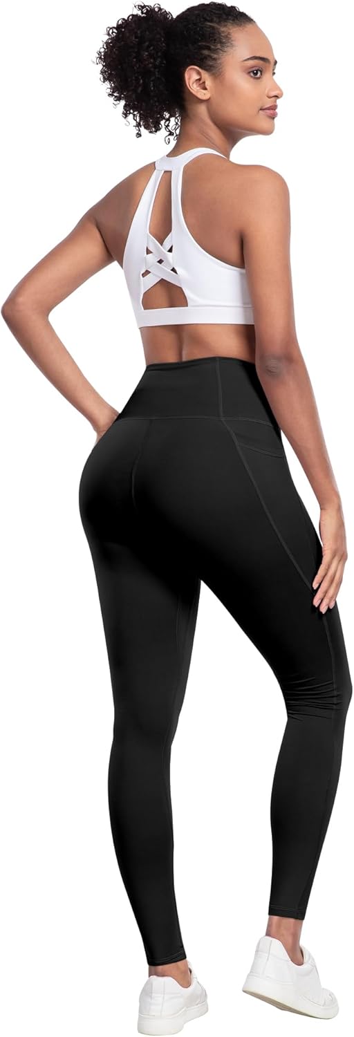 LZYVOO Leggings with Pockets for Women, 6 Packs Soft High Waisted Tummy Control Workout Yoga Pants