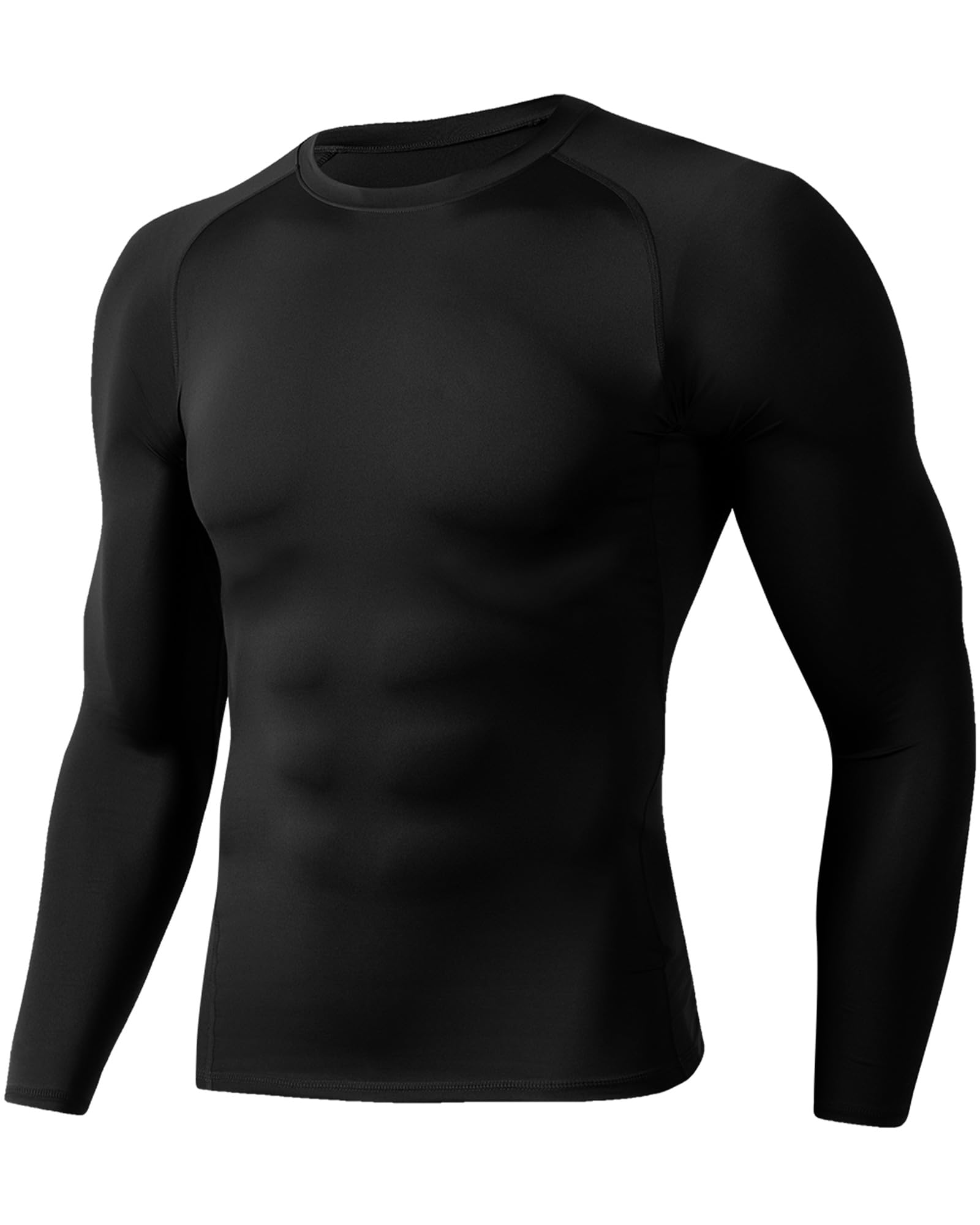 Compression Shirts for Men - Long Sleeve Black Workout Base Layer Athletic Gym Tops Quick Dry Running Undershirts-4