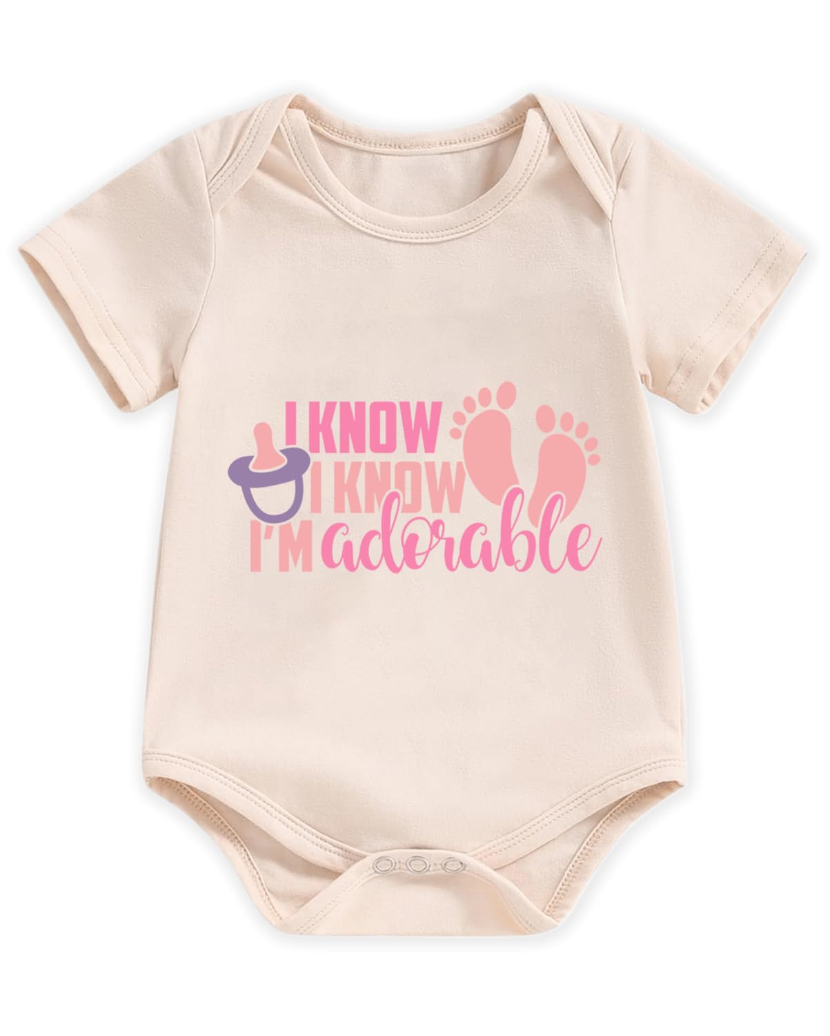 Honeypawpaw Newborn Infant Baby Boys Girls Bodysuit, Lap Shoulder Snap Closure Romper Reveal, Soft Cotton Announcement Gift