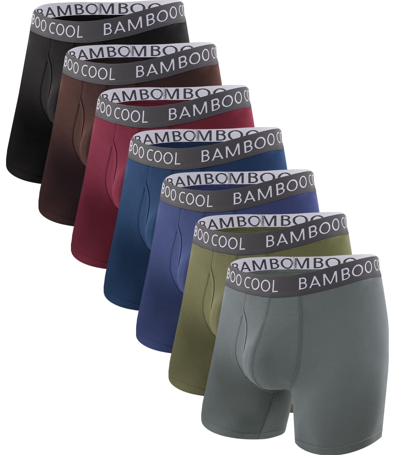 BAMBOO COOL Men's Ultra ComfortSoft Underwear, Moisture Wicking & Breathable No Ride Up Boxer Briefs with Fly, Multipack-31