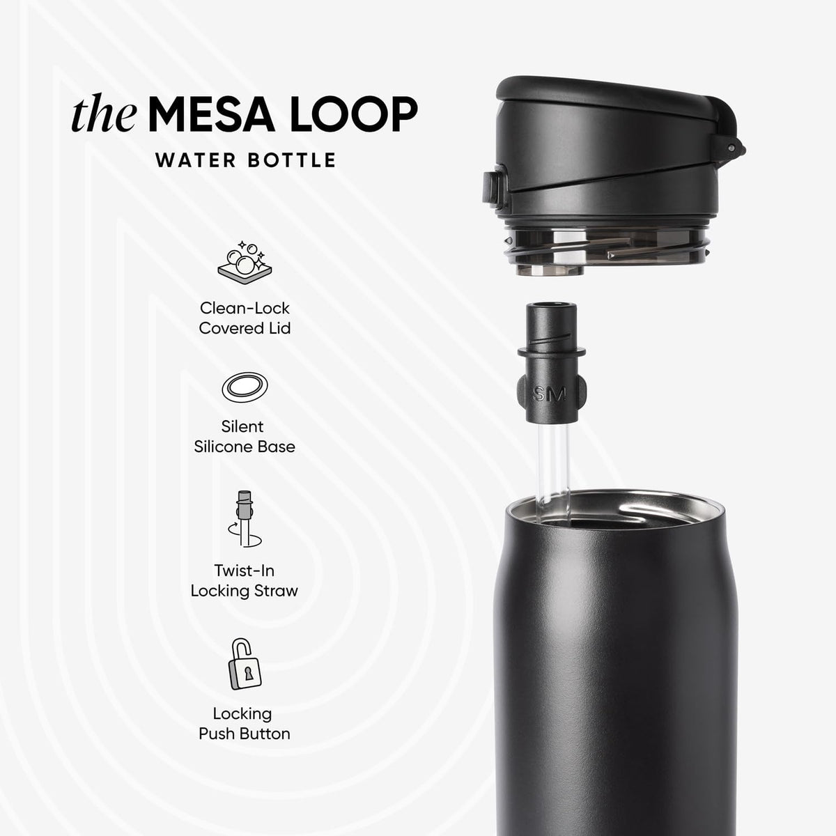 Simple Modern Water Bottle with Straw & Handle | 30oz | Tortoise