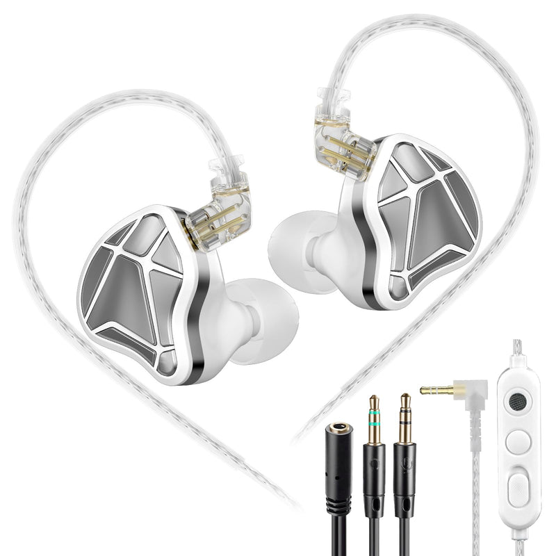 KZ Axas Gaming Earbuds Wired with Mic for PS4 PC Xbox PS5, Noise Isolation IEM for Gaming with Low Latency, Comfort-Fit Earphones for Laptop, Consoles and Mobile (Black, Mic)