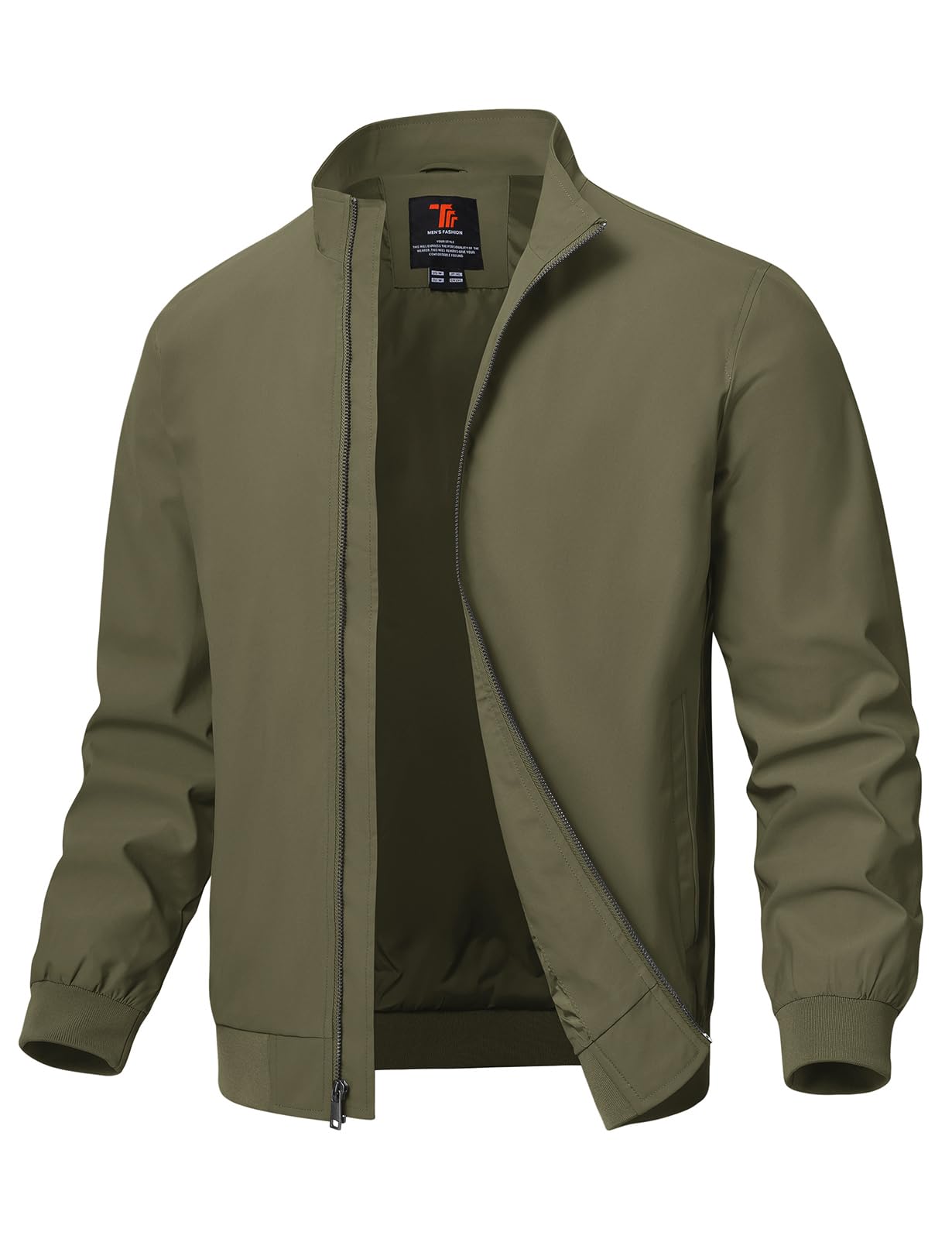 TBMPOY Mens Lightweight Jackets Light Windbreaker Full Zip Casual Work Jacket Golf Business Fall Track Coat with Pockets-55