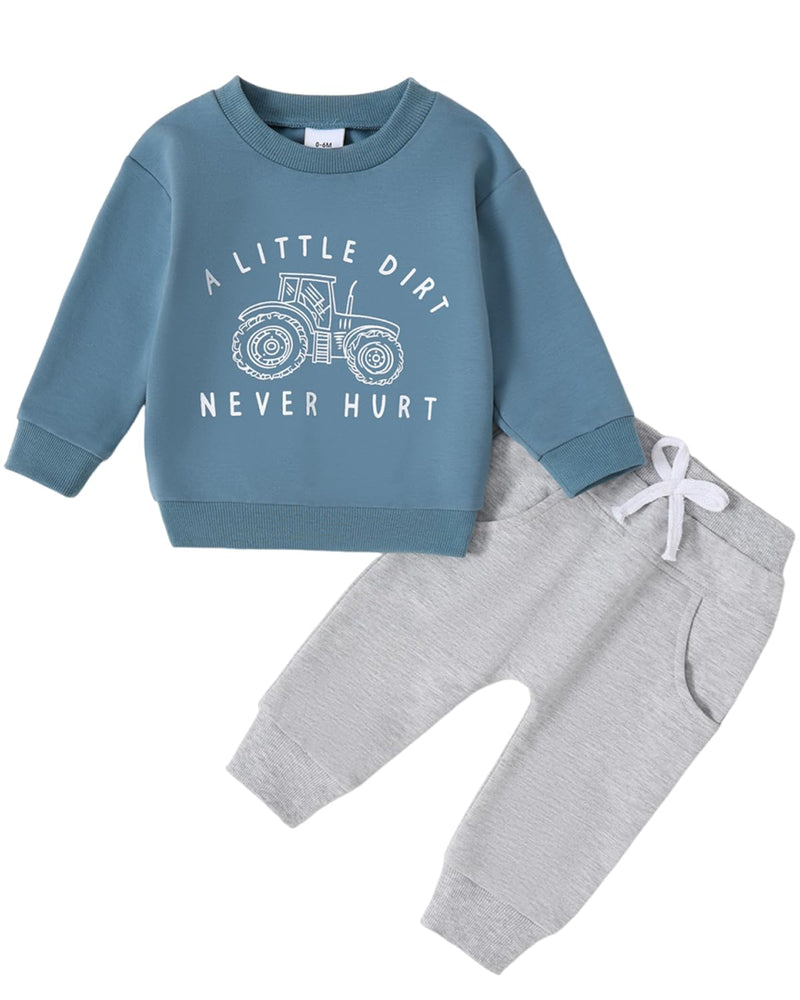 Yvowming Baby Boy Clothes Fall Clothes Truck Print Long Sleeve Pullover Tops + Pant Sets Toddler Winter Outfits-21