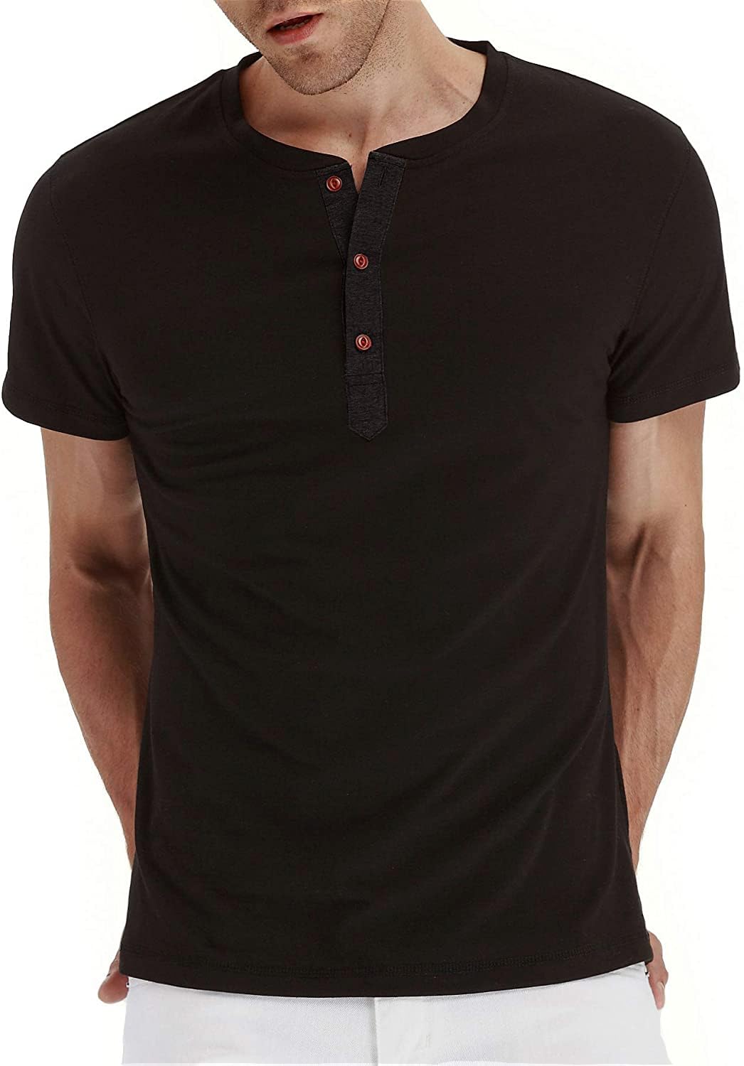 Sailwind Mens Henley Short Sleeve T-Shirt Cotton Casual Shirt