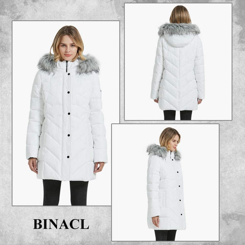 BINACL Women's Winter Warm Thicken Long Outwear Pockets Coat Parka Jacket XS-3XL-92