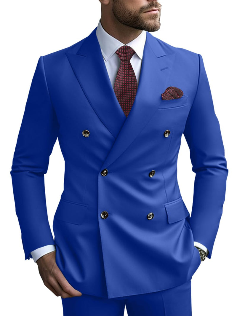 2 Piece Double Breasted Men Suit Slim Fit Mens Double Breasted Blazer Pants Sets Wedding Suit Prom Suits-80