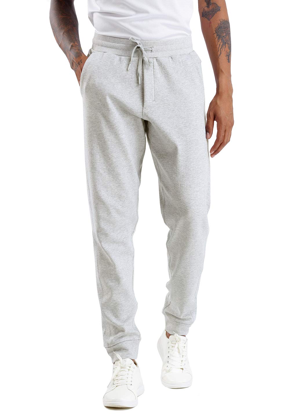 THE GYM PEOPLE Mens' Fleece Joggers Pants with Deep Pockets in Loose-fit Style-24