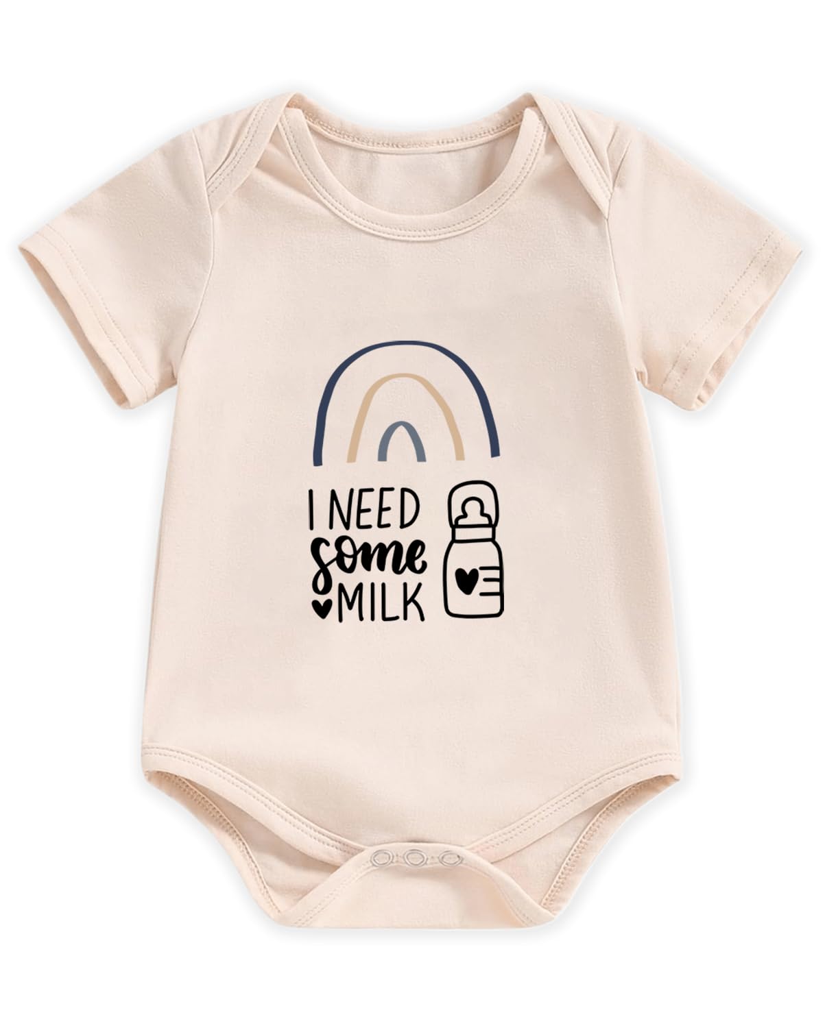 Honeypawpaw Newborn Infant Baby Boys Girls Bodysuit, Lap Shoulder Snap Closure Romper Reveal, Soft Cotton Announcement Gift-21