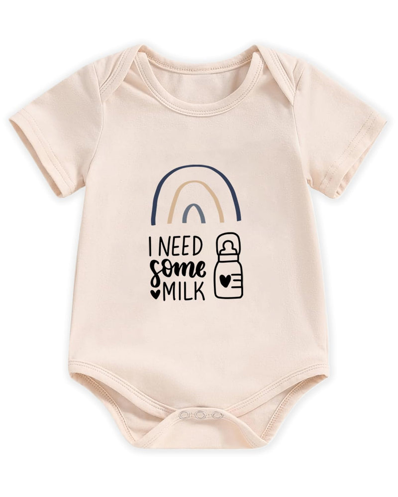 Honeypawpaw Newborn Infant Baby Boys Girls Bodysuit, Lap Shoulder Snap Closure Romper Reveal, Soft Cotton Announcement Gift-21