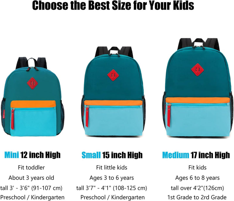 Toddler Kids Backpack for Boys or Girls, Green Blue, 12 Inch
