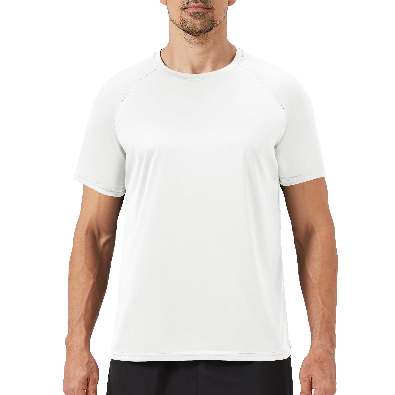 Workout Mens Shirts - Casual Black Quick Dry Moisture Wicking T-Shirts Crew Neck Short Sleeve for Gym Athletic Running