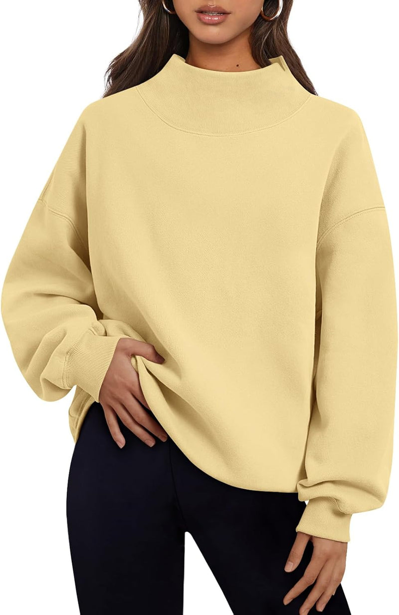 Trendy Queen Womens Oversized Sweatshirts Turtleneck Pullover Long Sleeve Hoodies Tops Fall Fashion Outfits 2026 Clothes-88
