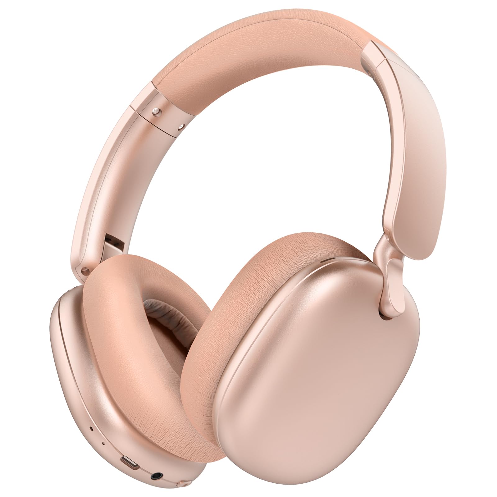 RORSOU C6 Active Noise Cancelling Headphones, Wireless Over Ear Bluetooth Headphones, 60H Playtime, Lightweight Folding Deep Bass Comfort Fit Ear Cups Headset with Mic for iPad/Travel/PC/Home Silver