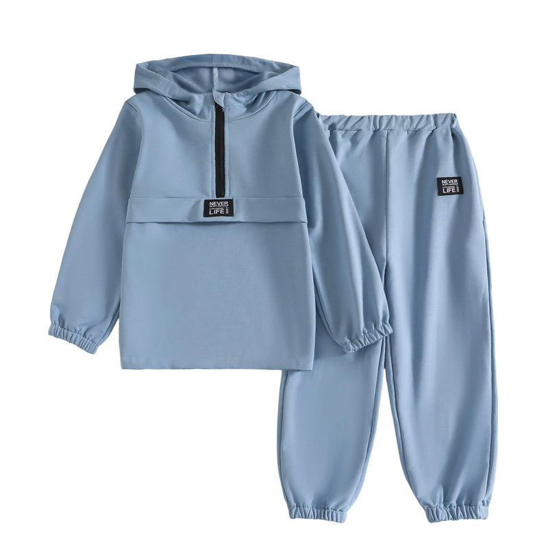 Voxikidio Kids Boys Clothes Color Blocking Hoodie Sweatshirts and Pant 2Pcs Fall Outfits Set Size 5-10