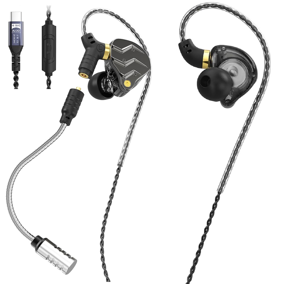 KG01 Professional Gaming Earbuds,Battle Buds,Detachable Microphone, 4D Surround Sound,11mm Dynamic Driver for Mobile Gaming, PlayStation,PC with 3.5mm/Type-c (3.5mm, Black)