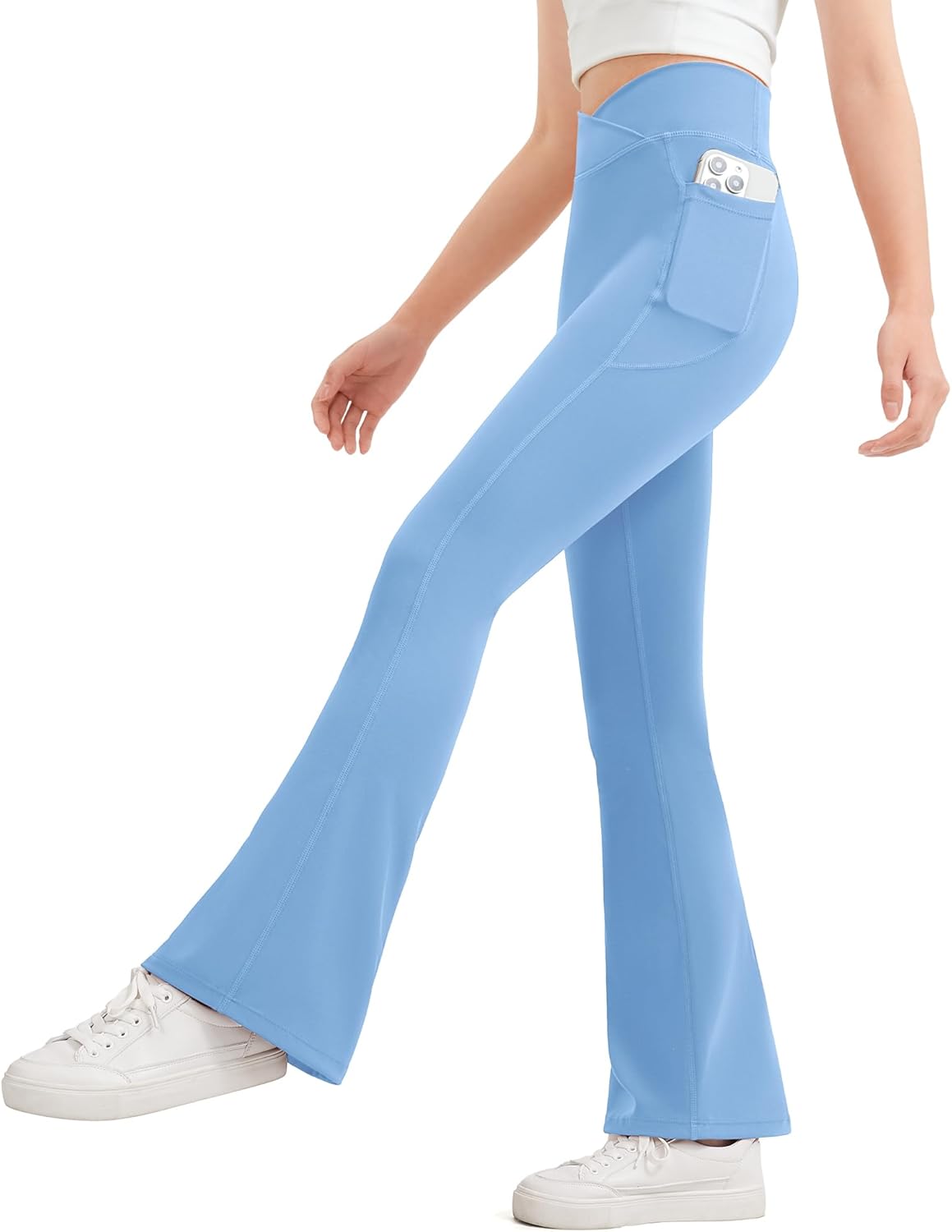 JOCMIC Girls Flare Leggings Kids Bell Bottom High Waisted Dance Yoga Flared Pants