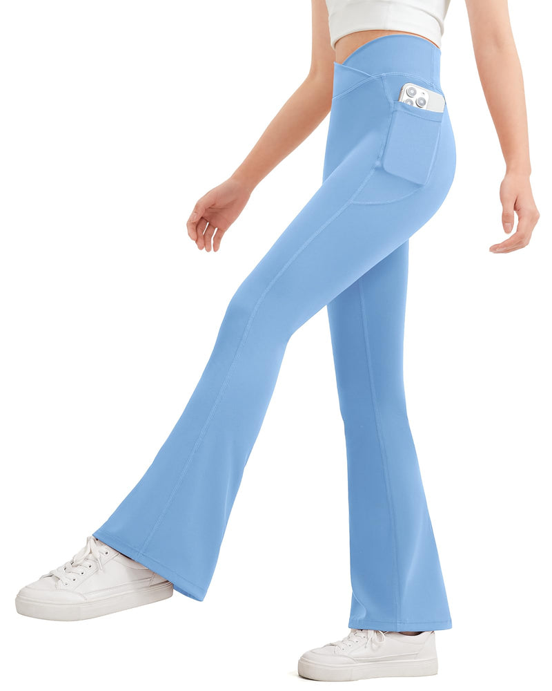 JOCMIC Girls Flare Leggings Kids Bell Bottom High Waisted Dance Yoga Flared Pants