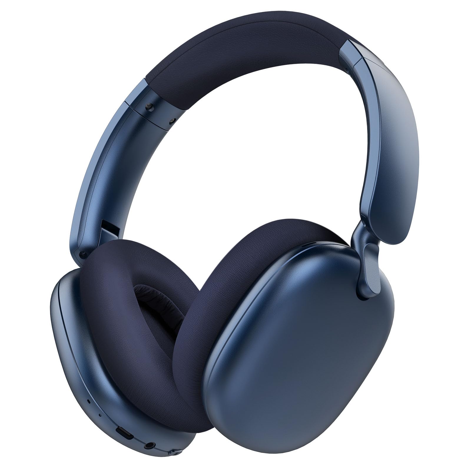 RORSOU C6 Active Noise Cancelling Headphones, Wireless Over Ear Bluetooth Headphones, 60H Playtime, Lightweight Folding Deep Bass Comfort Fit Ear Cups Headset with Mic for iPad/Travel/PC/Home Silver