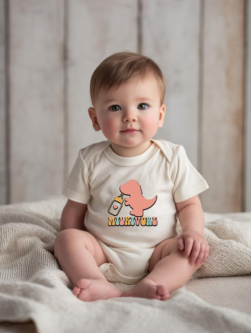 Honeypawpaw Newborn Infant Baby Boys Girls Bodysuit, Lap Shoulder Snap Closure Romper Reveal, Soft Cotton Announcement Gift