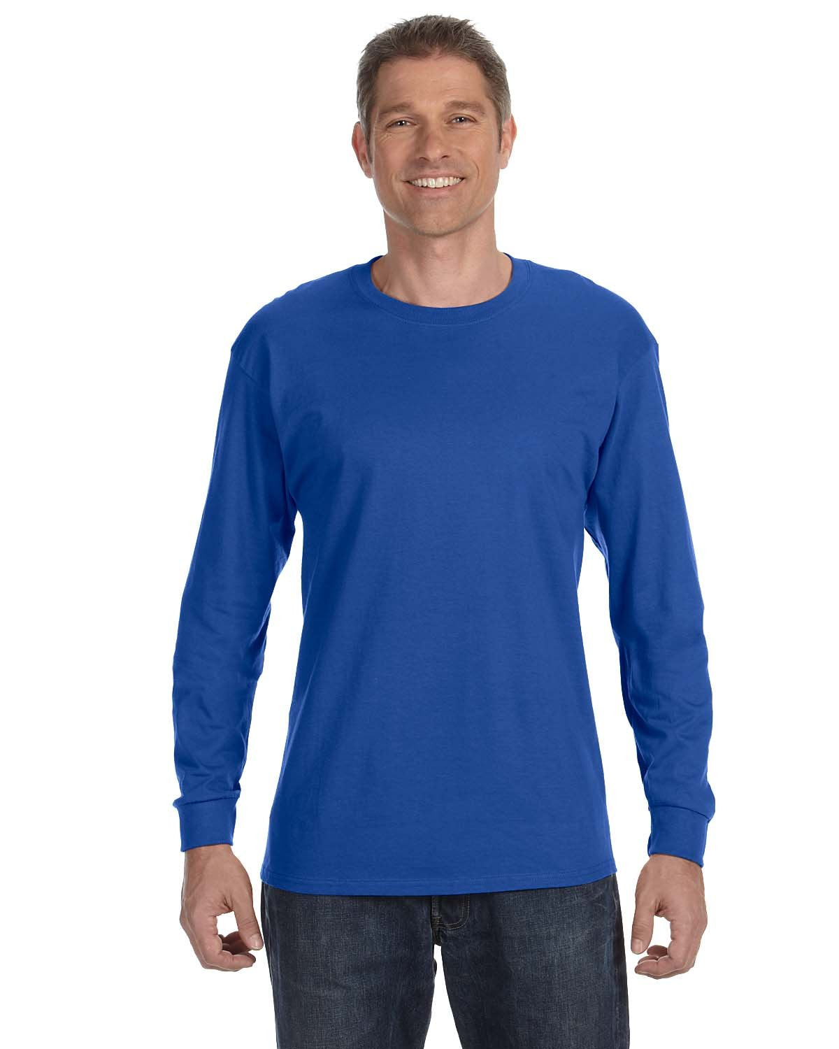 Jerzees Mens Dri-Power Cotton Blend Long Sleeve Tees, Moisture Wicking, Odor Protection, UPF 30+, Sizes S-3x-50